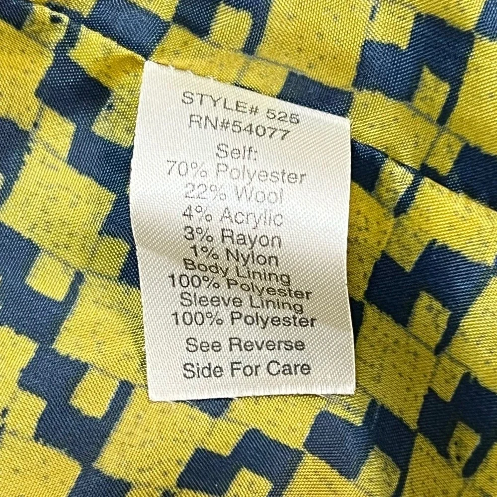 Cabi Navy Double Breasted‎ Wool Blend Peacoat Gold Anchor Button Large